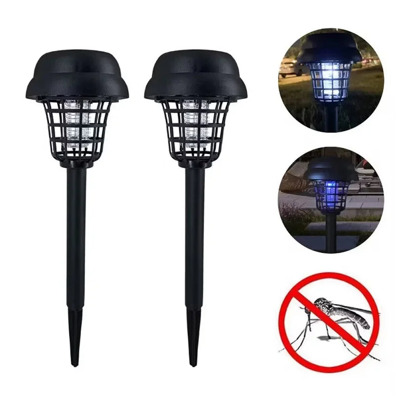 Solar-Powered Garden Light with Built-In Bug Zapper