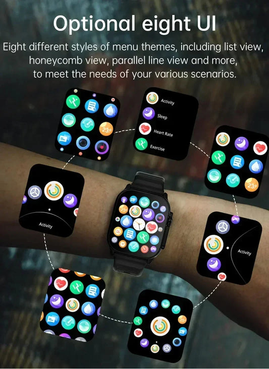 LAXASFIT Smartwatch Bluetooth Talk Smartwatch Message Alert Heart Rate Monitor Sports Watch for Android IOS Men Women