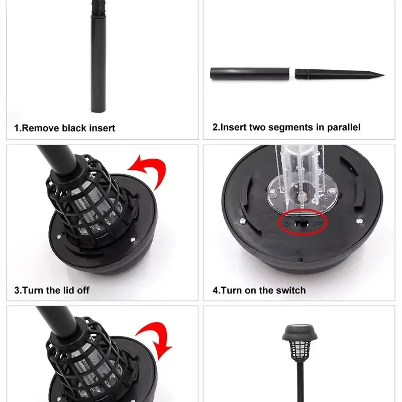 Solar-Powered Garden Light with Built-In Bug Zapper